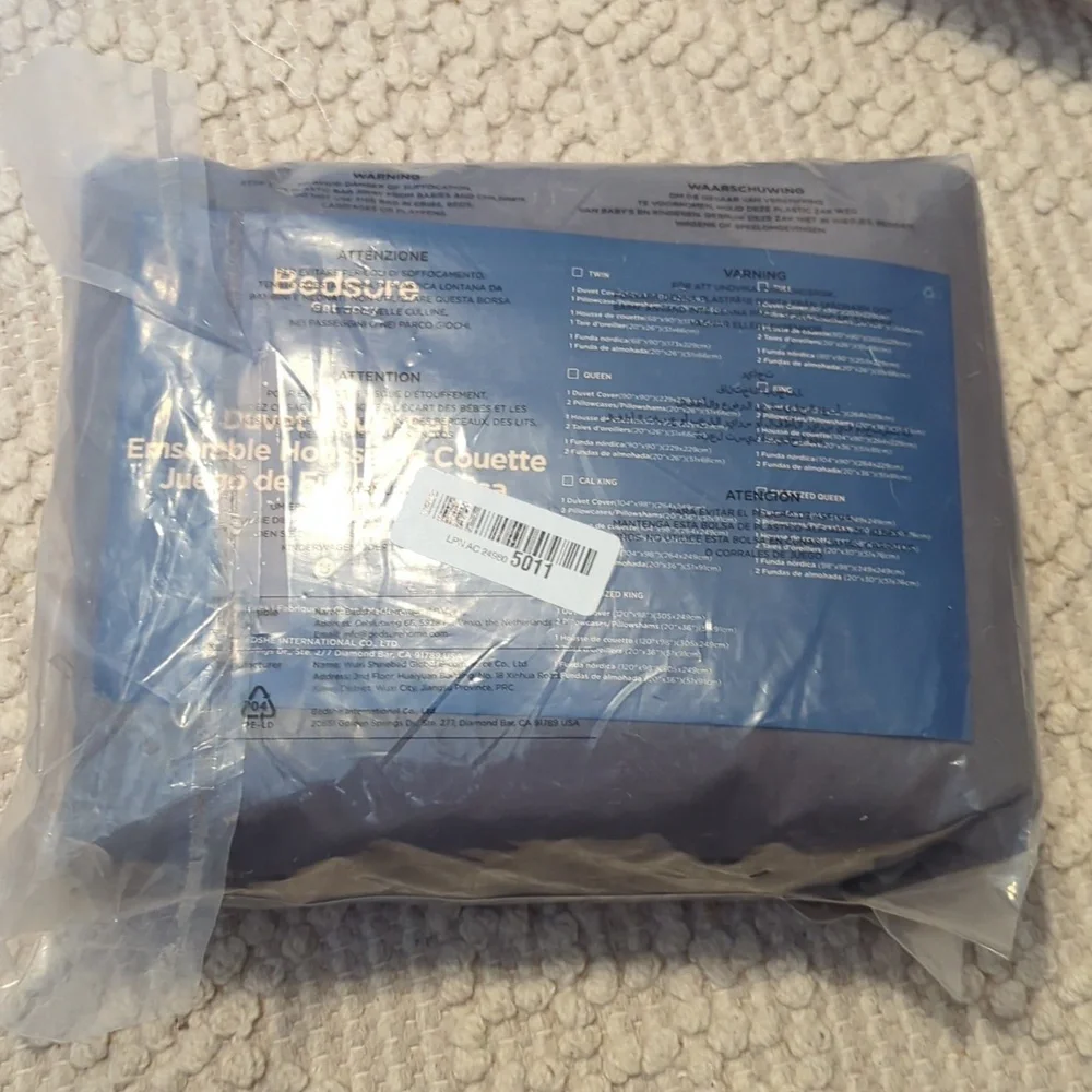 Bedsure Dark Grey Duvet Cover King Size - 3 Pieces Prewashed Cotton-Like Polyest